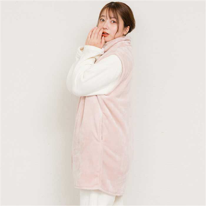 BACKYARD FAMILY「グロリア ジップアップベスト 通販 ジップアップ ベスト ルームベスト ルームウェア 部屋着」|ルームウェア|