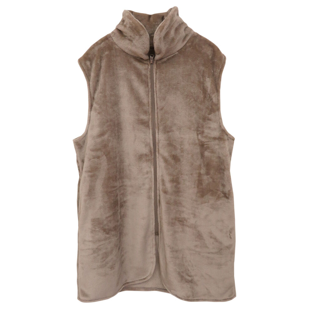 BACKYARD FAMILY「グロリア ジップアップベスト 通販 ジップアップ ベスト ルームベスト ルームウェア 部屋着」|ルームウェア|ブラウン1