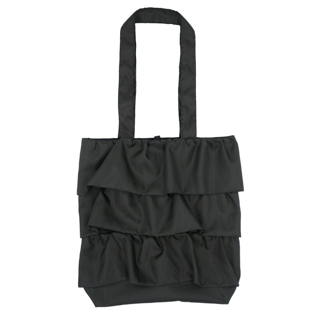 BACKYARD FAMILY「トートバッグ フリル A4 通販 レディース かわいい バッグ バック フリルバッグ かばん」|トートバッグ|ブラック1