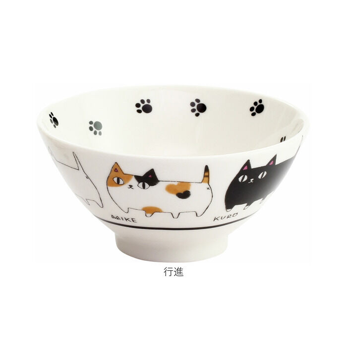 BACKYARD FAMILY「にゃん屋 猫3兄弟 お茶碗 通販 日本製 飯椀 ご飯茶碗 茶碗 茶わん 猫 ねこ ネコ 耳付き」|食器・キッチングッズ|