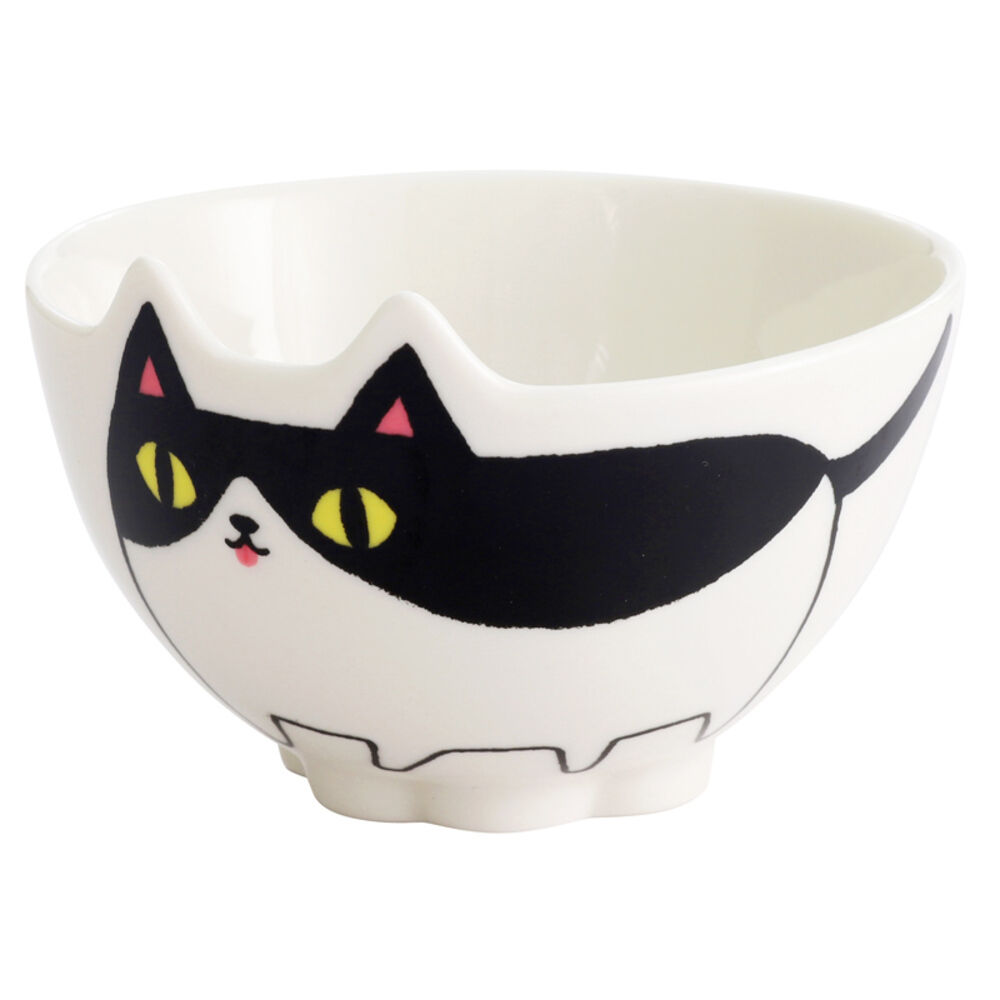 BACKYARD FAMILY「にゃん屋 猫3兄弟 お茶碗 通販 日本製 飯椀 ご飯茶碗 茶碗 茶わん 猫 ねこ ネコ 耳付き」|食器・キッチングッズ|ホワイト4