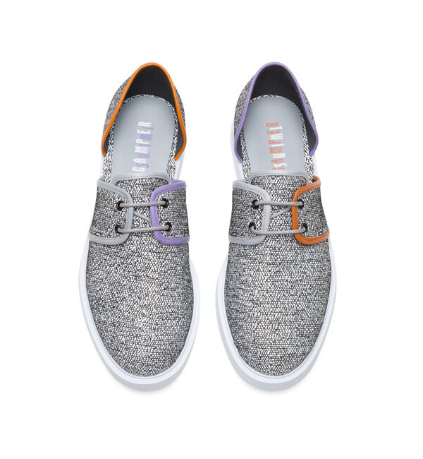 CAMPER「[カンペール] TWINS / レースアップ 外羽 プレーントゥ」|ビジネス・ドレスシューズ|ライトグレー