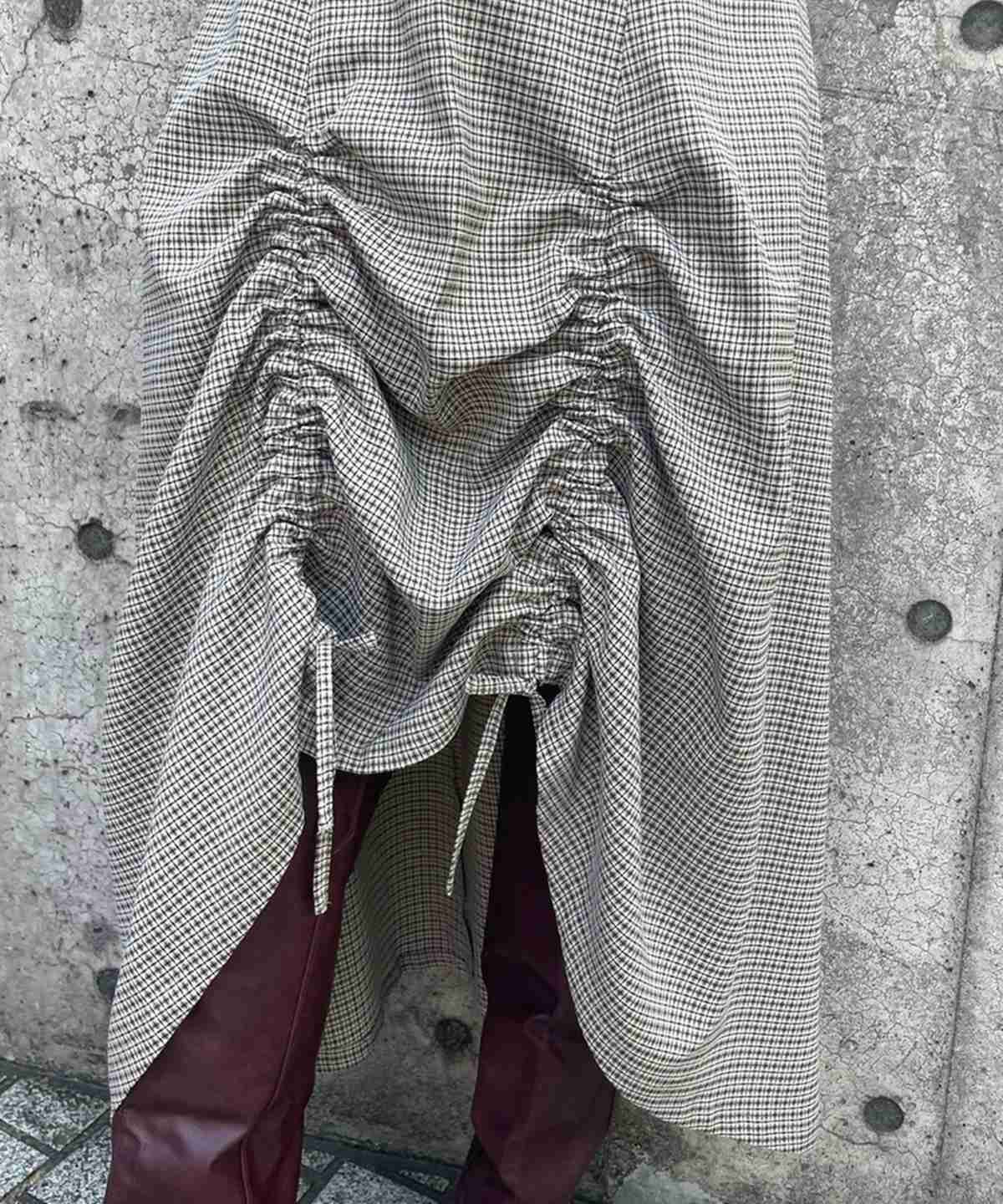 REDYAZEL「チェックドロストスカート」|フレア|