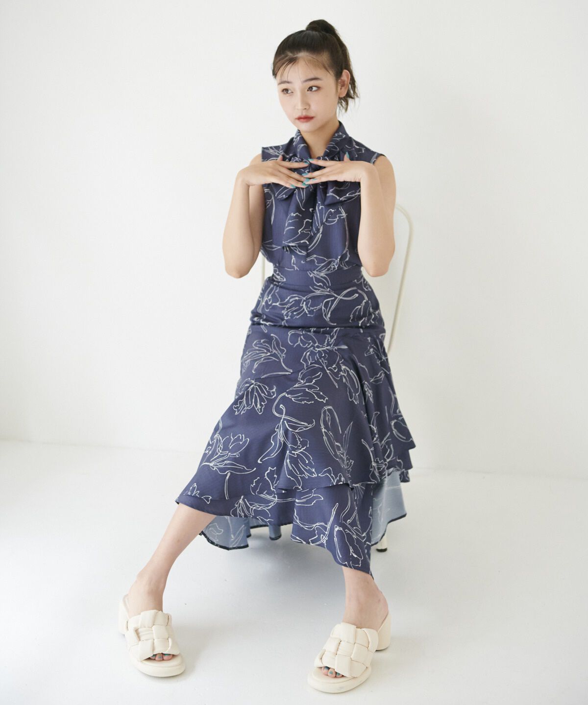 REDYAZEL「オリジナルフラワーボウタイセットアップ」|ワンピース|