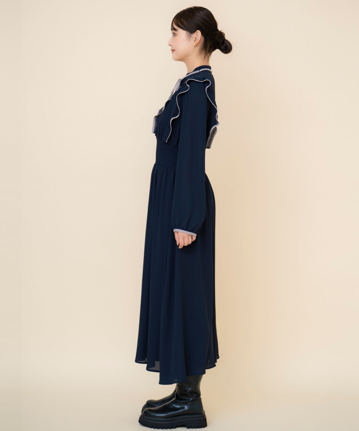 REDYAZEL「バイカラーフリルワンピース」|ワンピース|