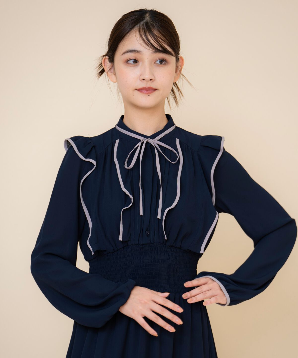 REDYAZEL「バイカラーフリルワンピース」|ワンピース|