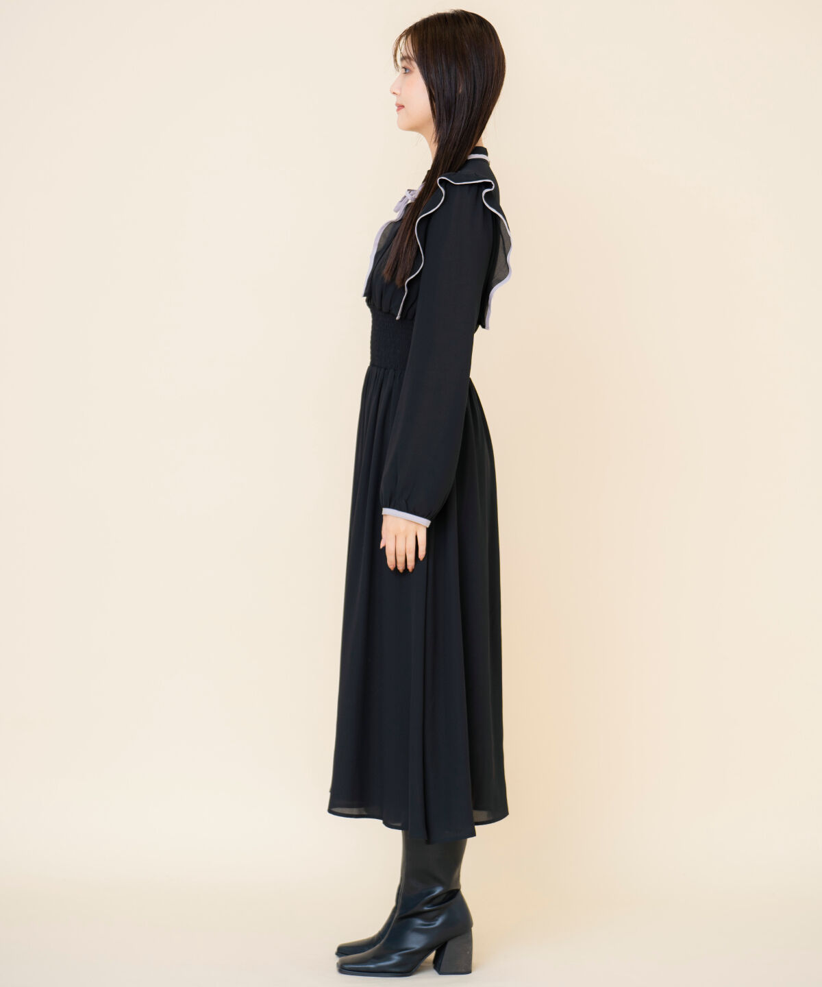 REDYAZEL「バイカラーフリルワンピース」|ワンピース|