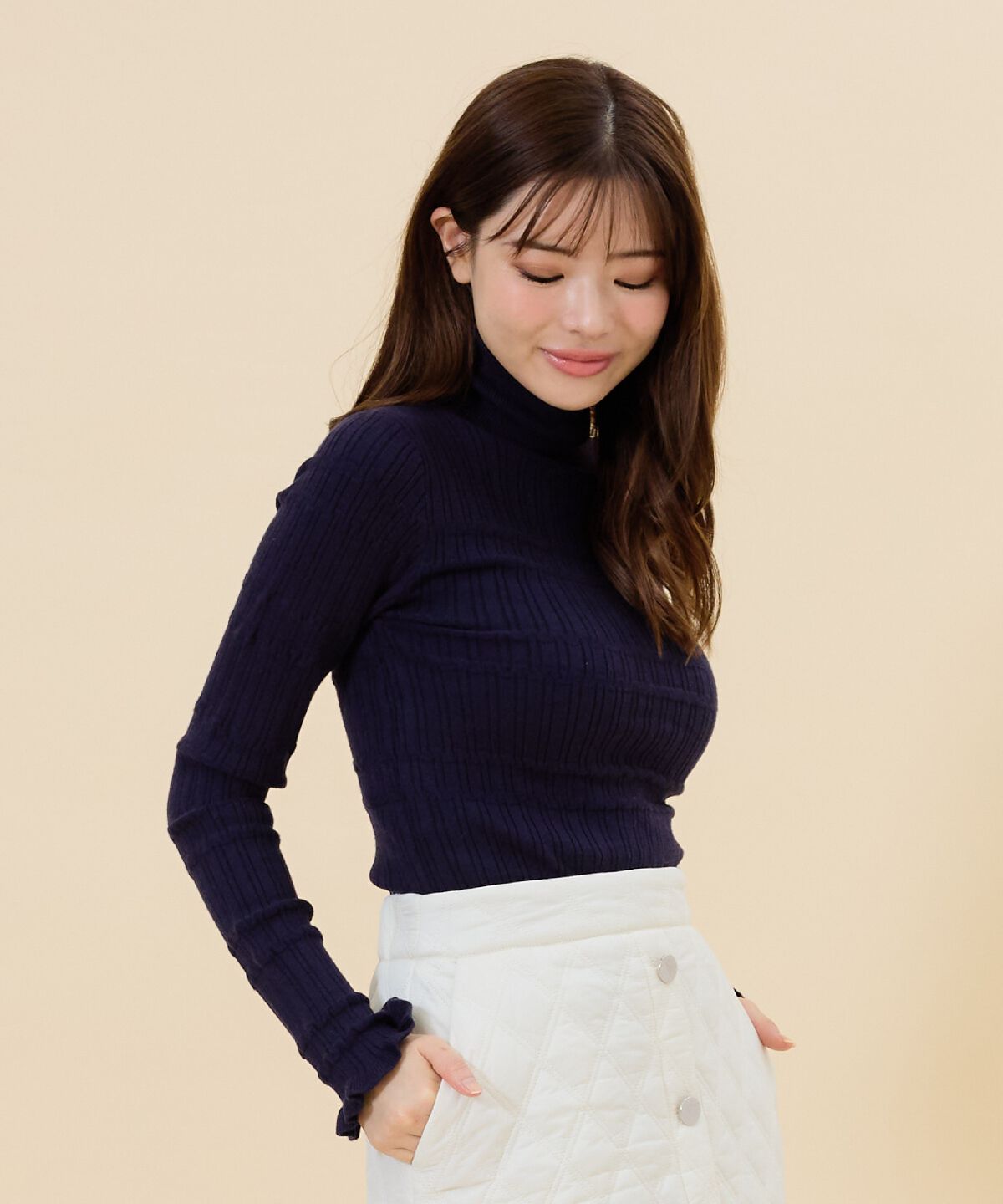 REDYAZEL「デザインリブタートルニット」|ニット・セーター|