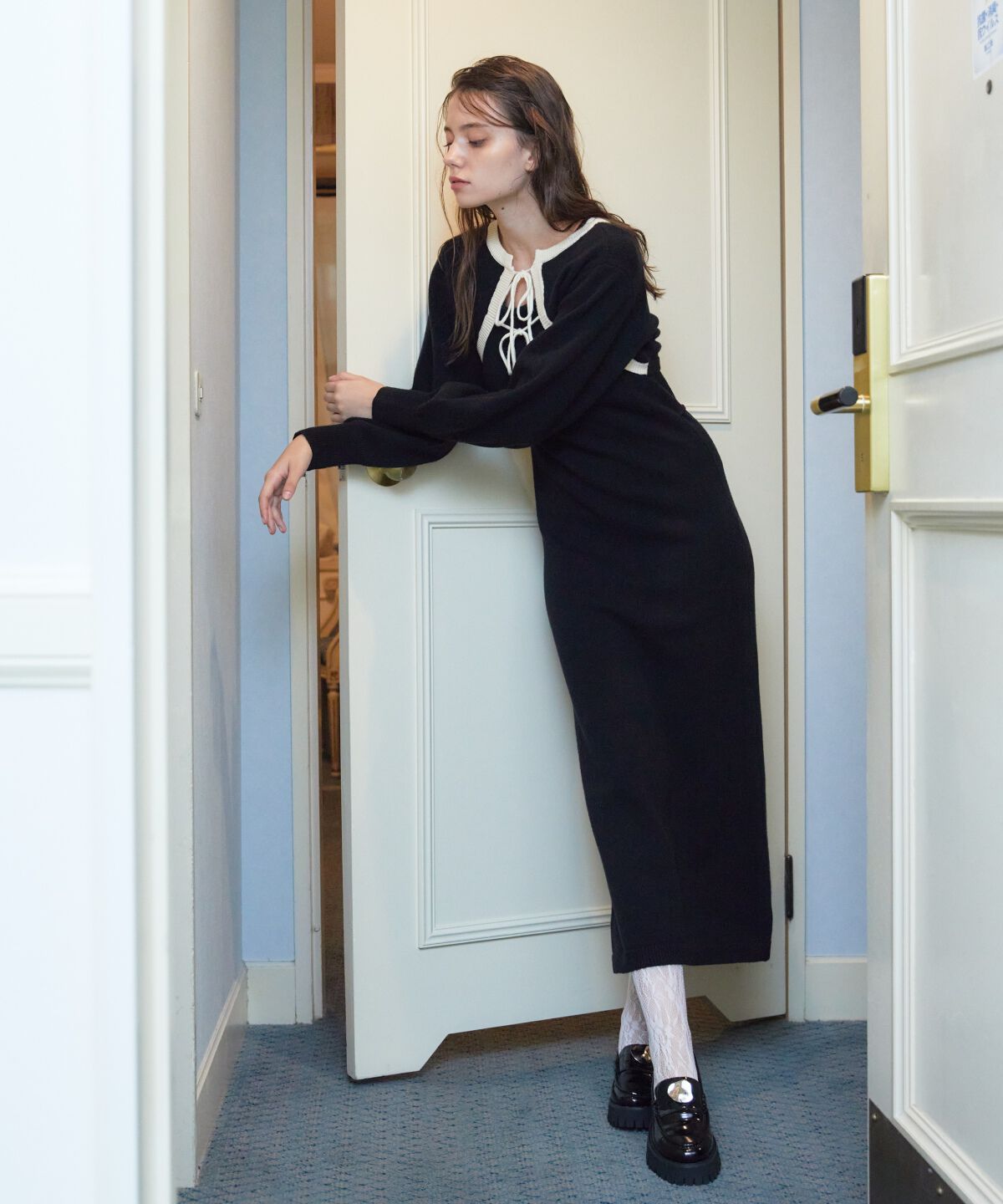 REDYAZEL「ニットワンピース＆ボレロセット」|ワンピース|ブラック