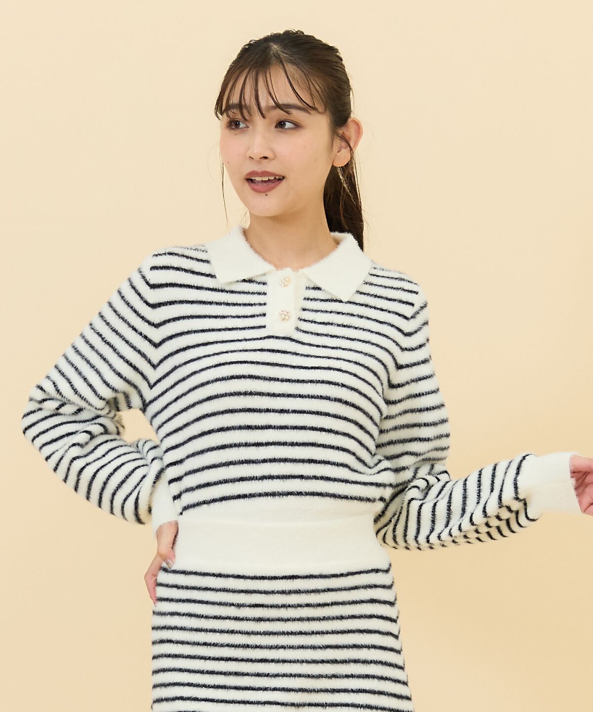 REDYAZEL「シャギーポロニットトップス」|ニット・セーター|