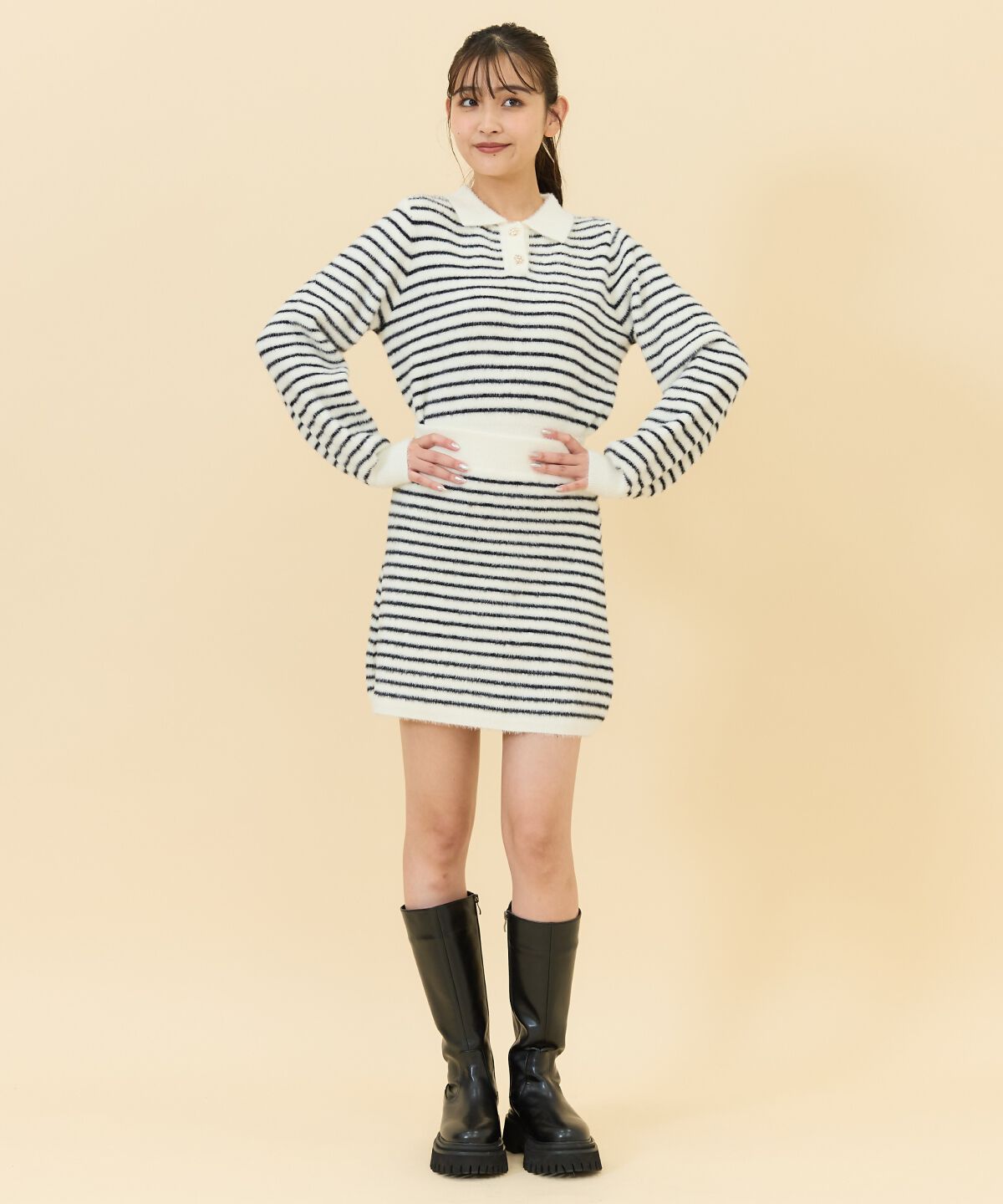 REDYAZEL「シャギーポロニットトップス」|ニット・セーター|