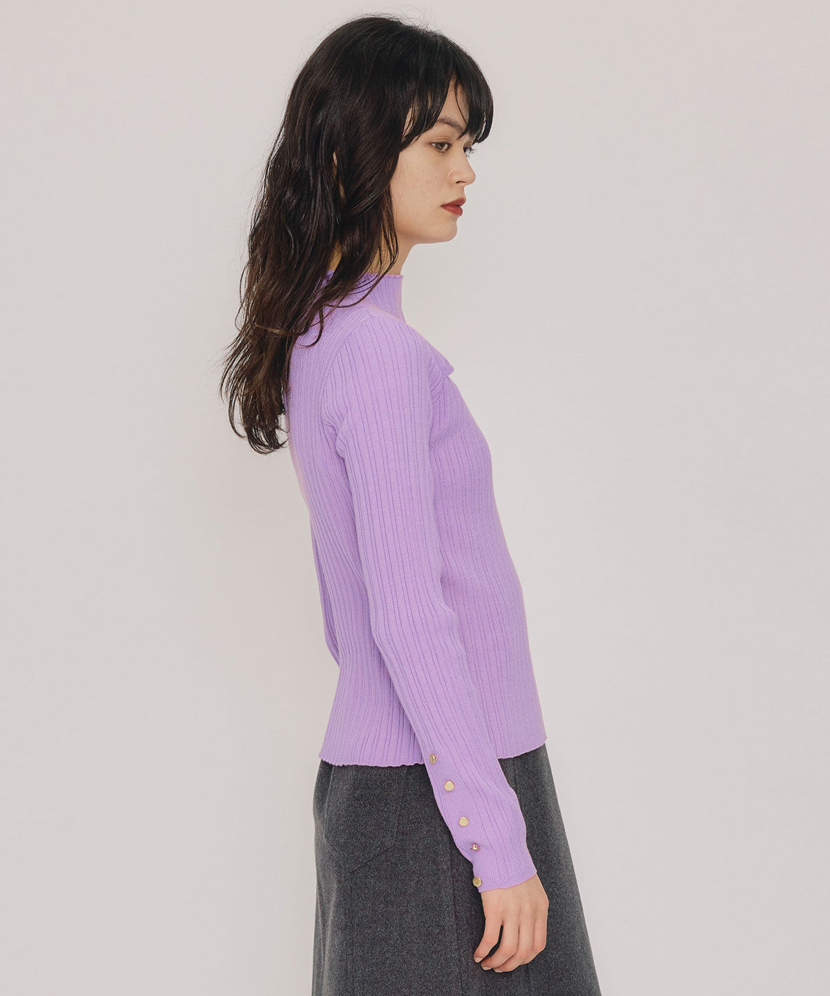 REDYAZEL「レイヤードデザインランダムリブニットプルオーバー」|ニット・セーター|