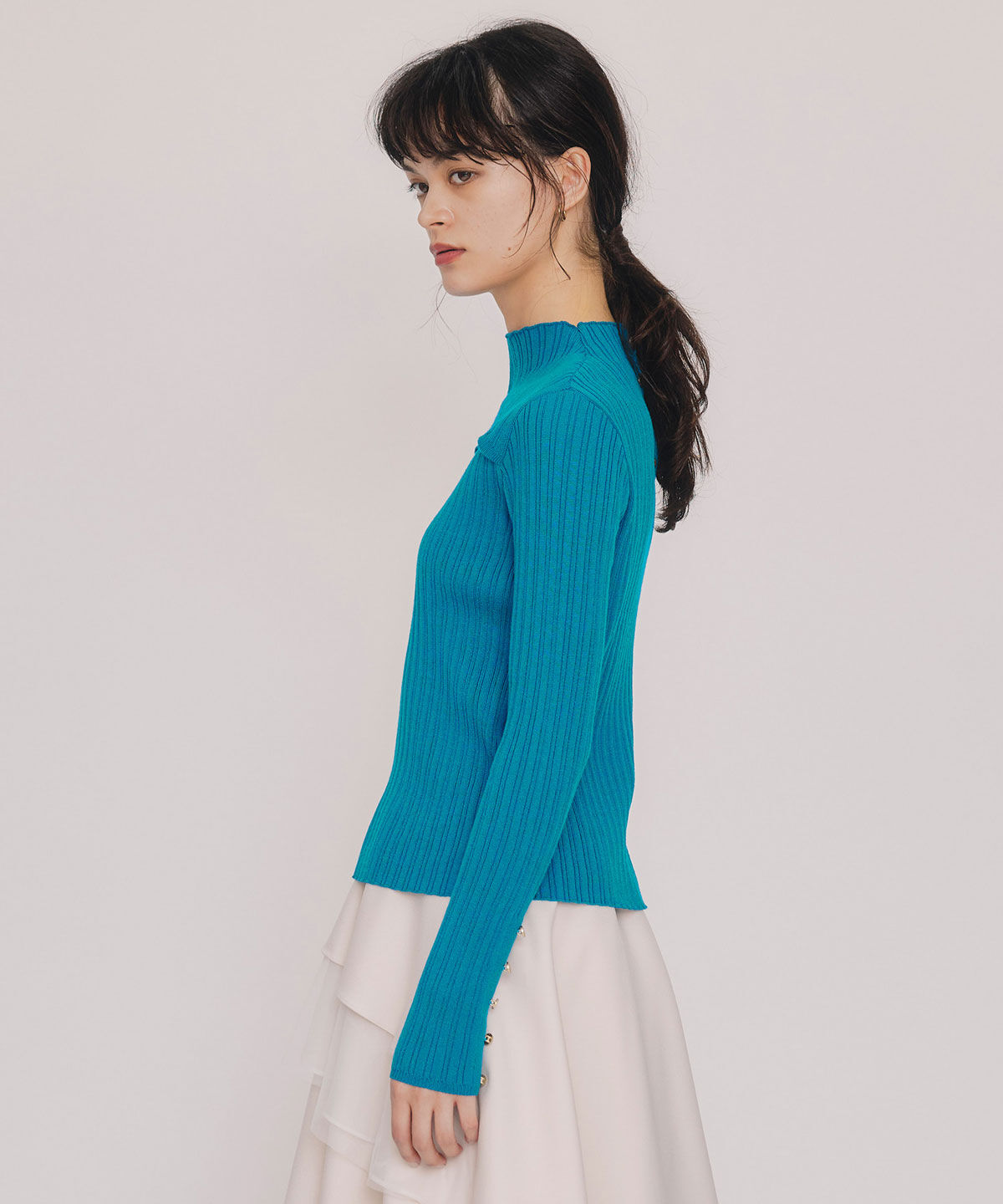 REDYAZEL「レイヤードデザインランダムリブニットプルオーバー」|ニット・セーター|