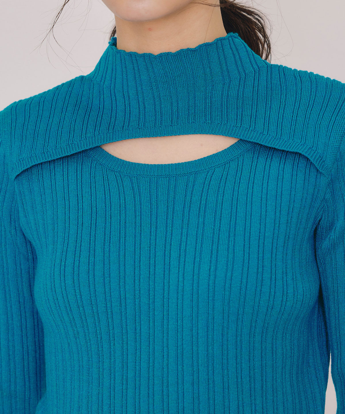 REDYAZEL「レイヤードデザインランダムリブニットプルオーバー」|ニット・セーター|