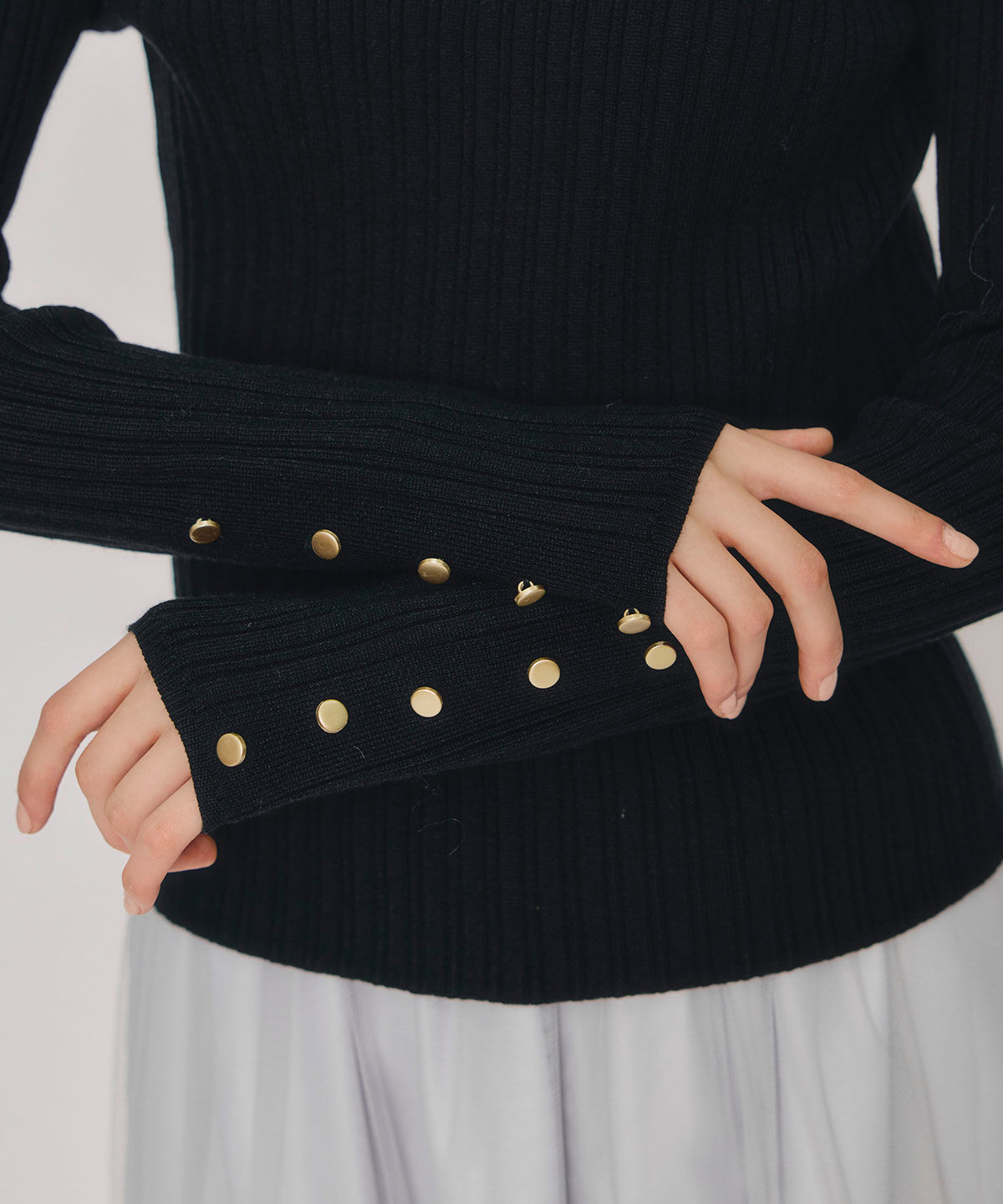 REDYAZEL「レイヤードデザインランダムリブニットプルオーバー」|ニット・セーター|