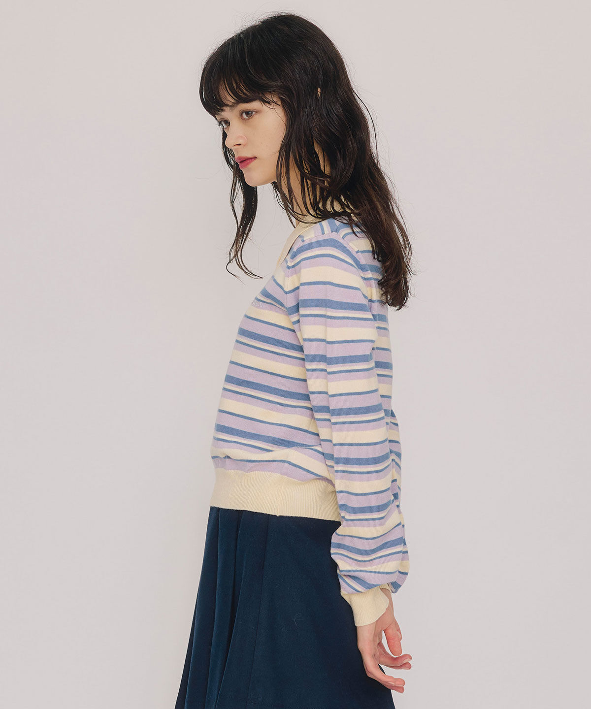 REDYAZEL「マルチボーダーロゴニットプルオーバー」|ニット・セーター|