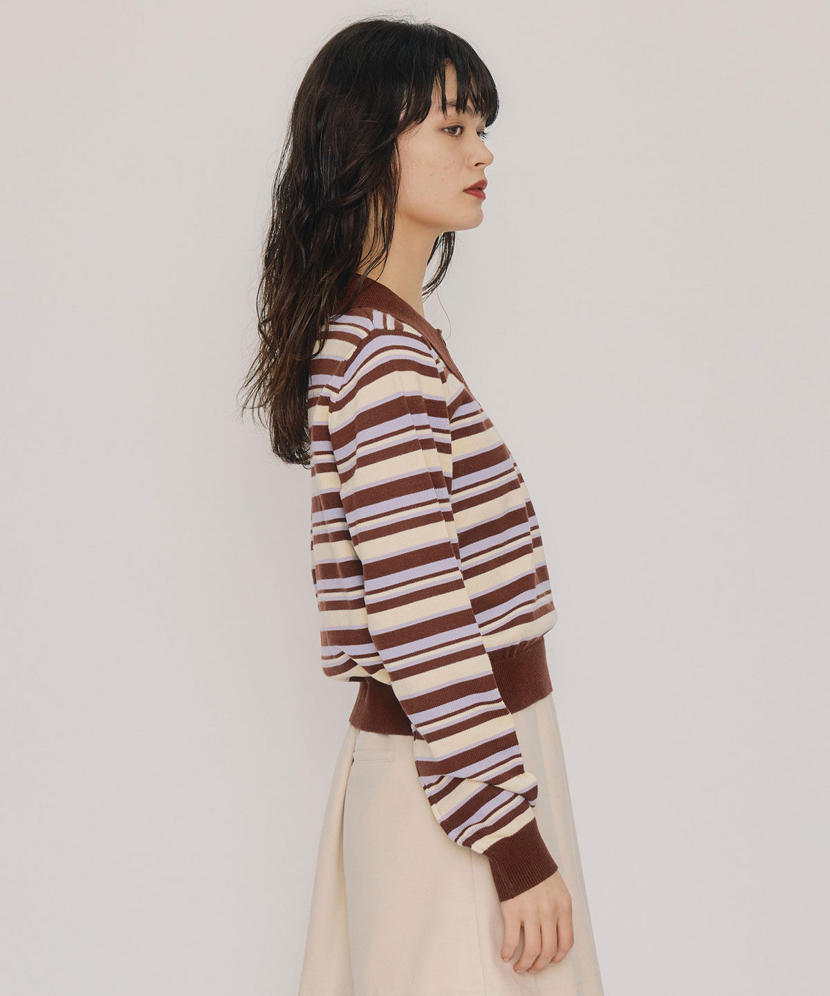 REDYAZEL「マルチボーダーロゴニットプルオーバー」|ニット・セーター|