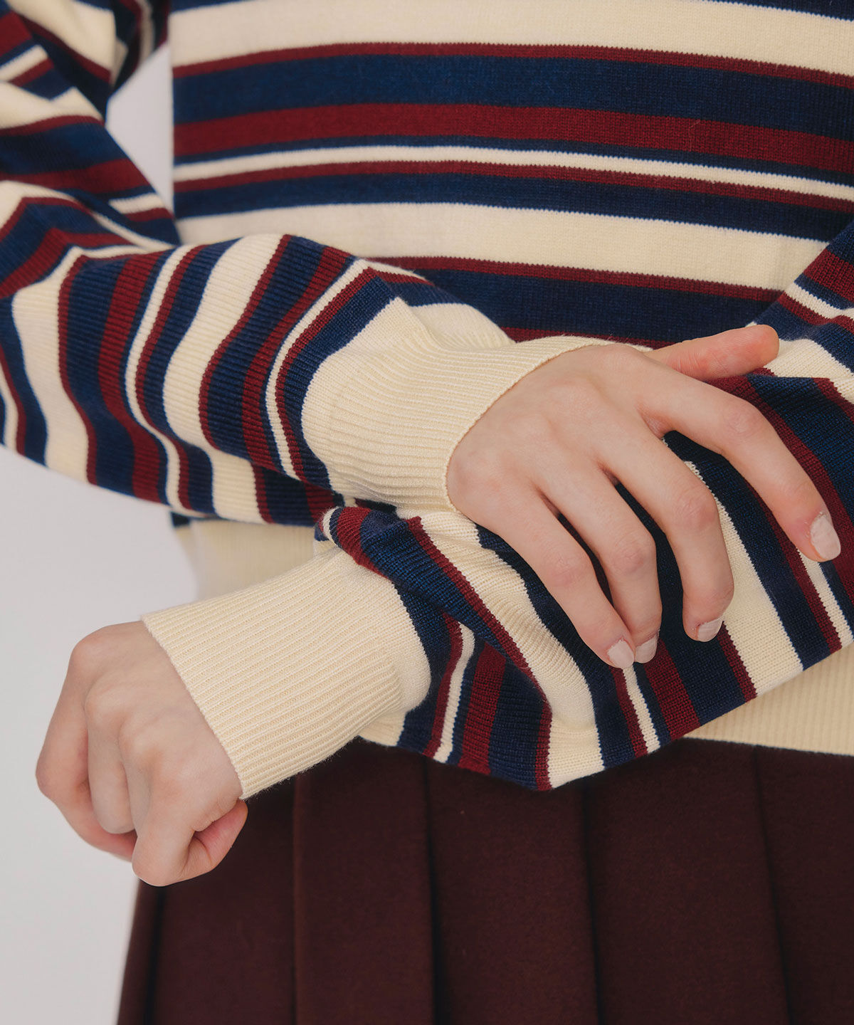 REDYAZEL「マルチボーダーロゴニットプルオーバー」|ニット・セーター|