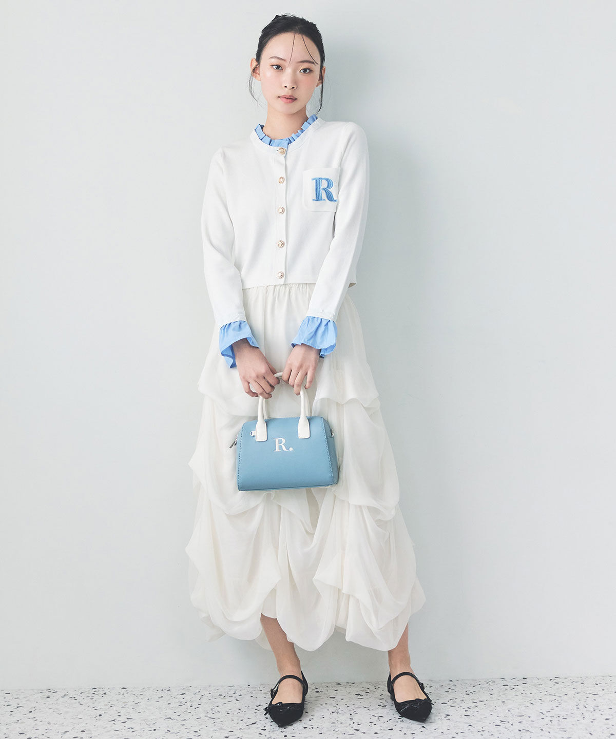 REDYAZEL「タックバルーンボリュームシフォンロングスカート」|フレア|オフ