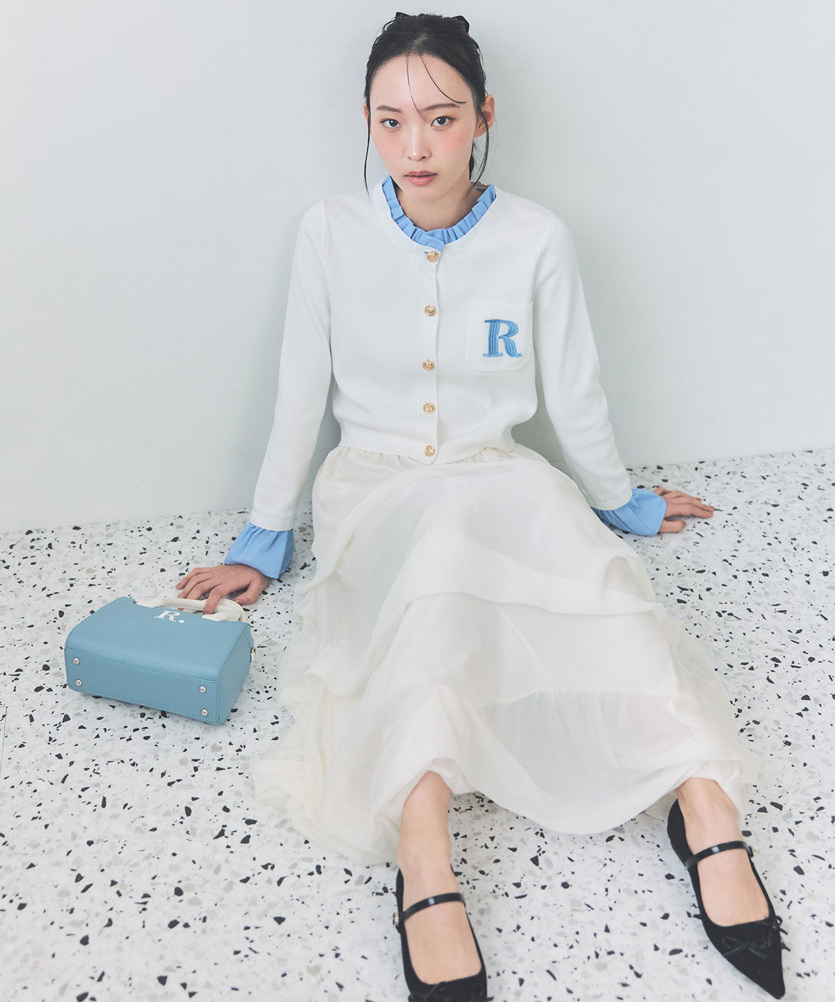 REDYAZEL「タックバルーンボリュームシフォンロングスカート」|フレア|