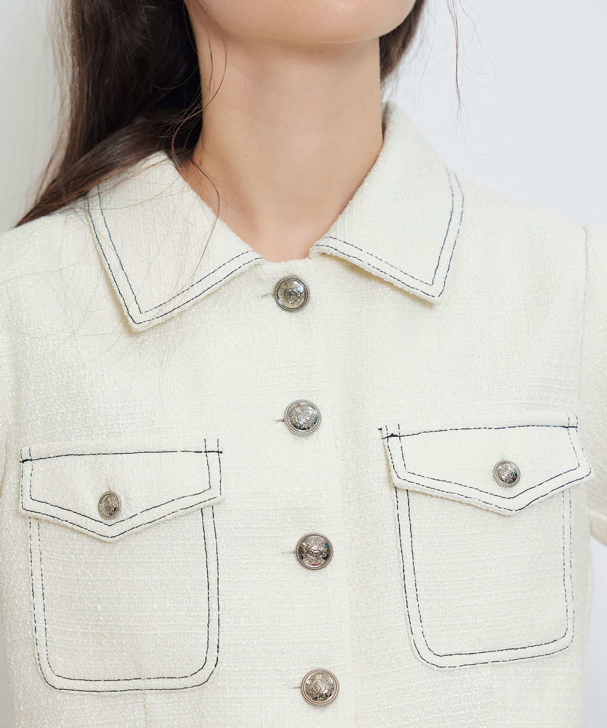 REDYAZEL「ダブルステッチツイードブラウス&times;フレアロングスカートセットアップ」|ワンピース|