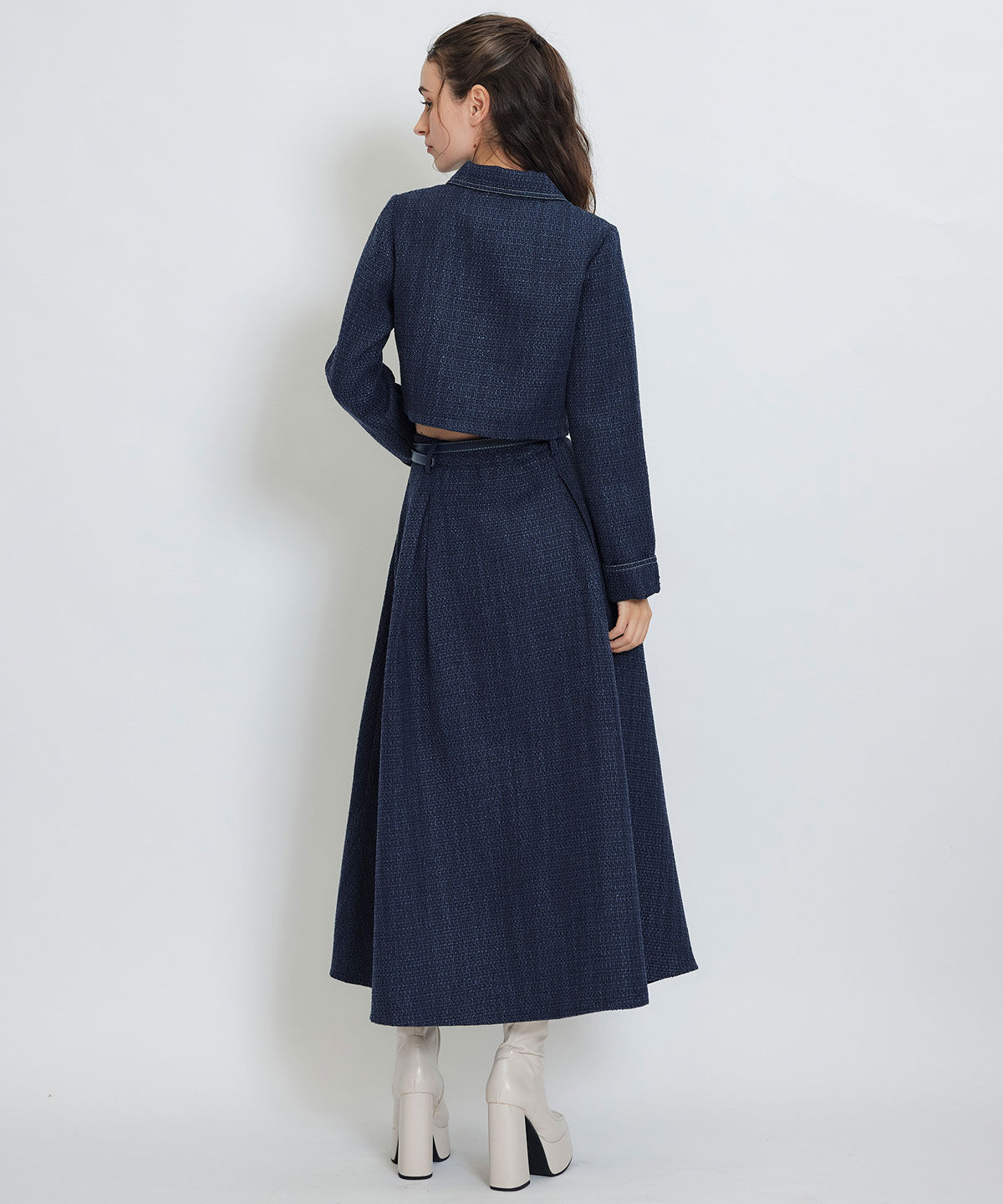 REDYAZEL「ダブルステッチツイードブラウス&times;フレアロングスカートセットアップ」|ワンピース|