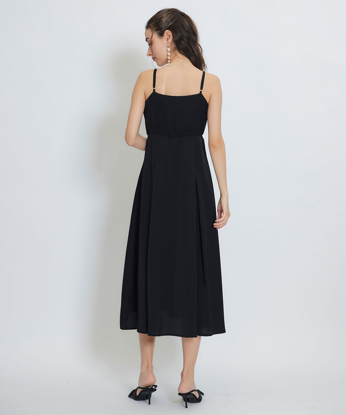 REDYAZEL「チェックシアーチュールケープ&times;キャミソールフレアロングドレス」|ドレス|