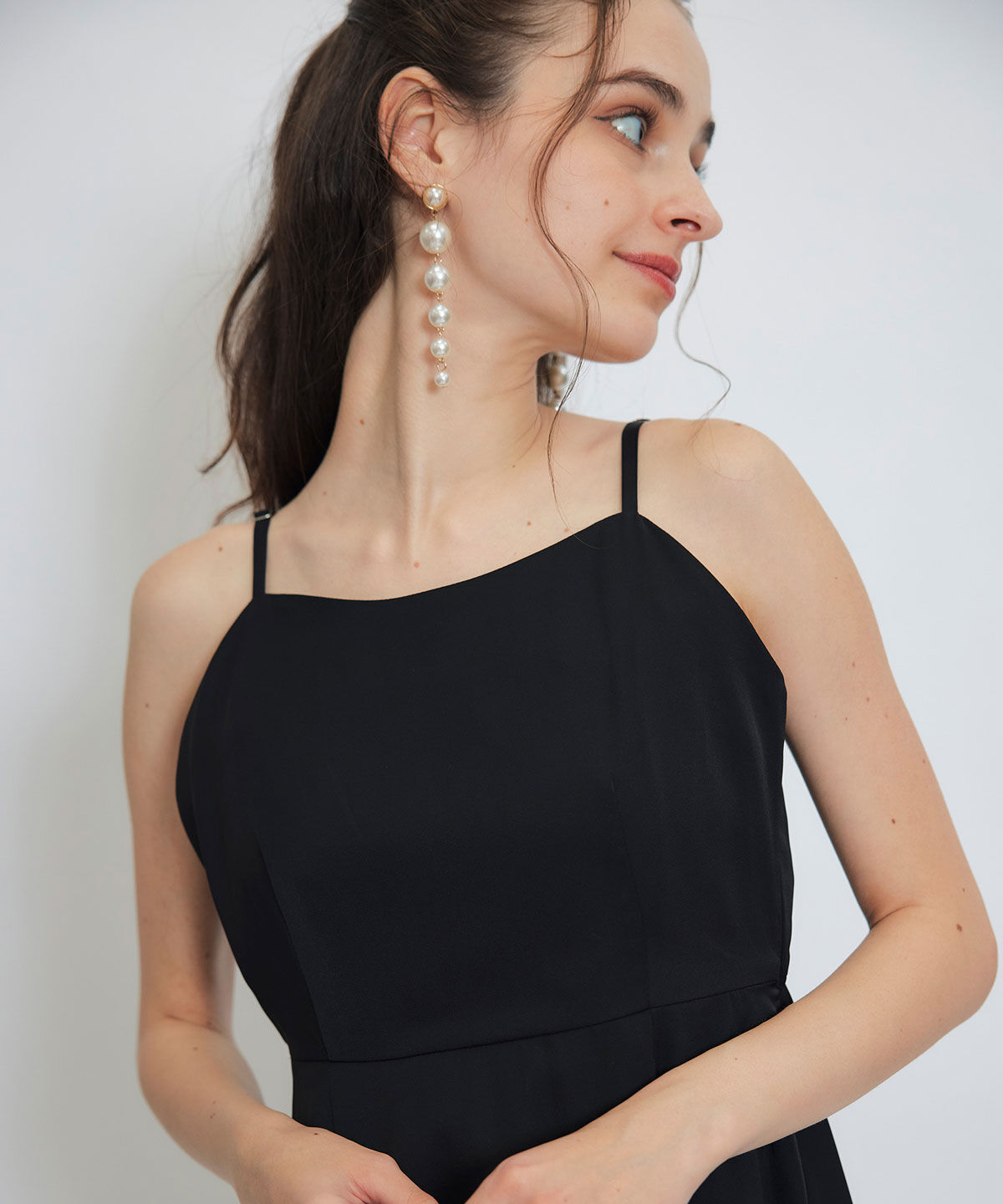 REDYAZEL「チェックシアーチュールケープ&times;キャミソールフレアロングドレス」|ドレス|