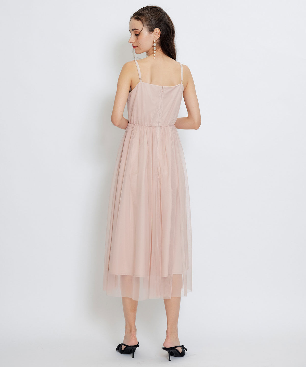 REDYAZEL「チュールレースティアードトップス&times;キャミソールフレアロングドレス」|ドレス|