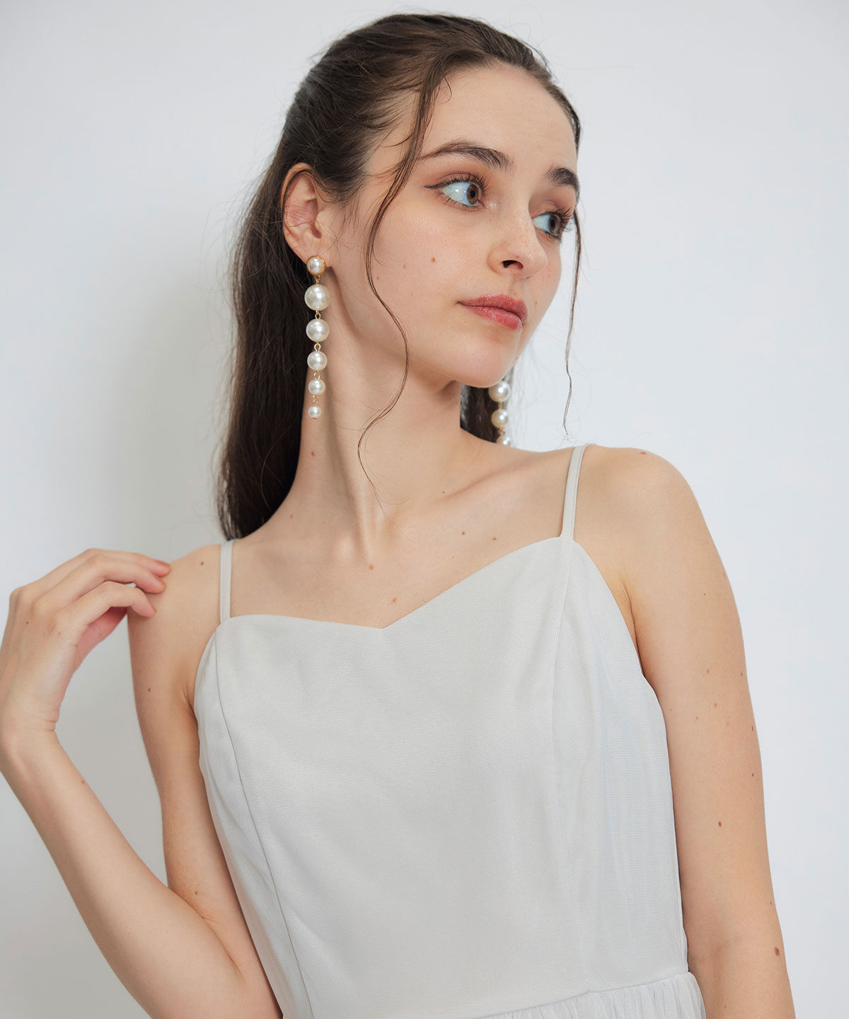 REDYAZEL「チュールレースティアードトップス&times;キャミソールフレアロングドレス」|ドレス|