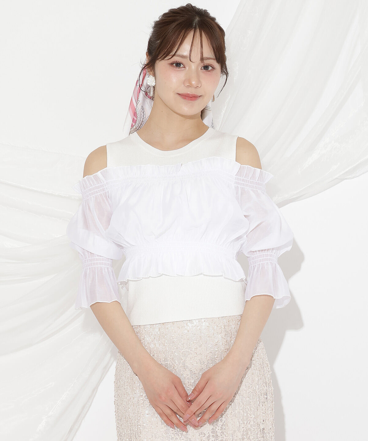 WILLSELECTION「レイヤード風オフショルニットプルオーバー」|ニット・セーター|