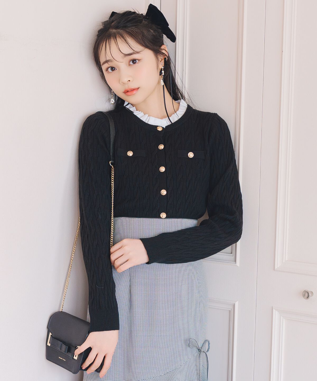 WILLSELECTION「フリルレイヤードケーブルニット」|ニット・セーター|