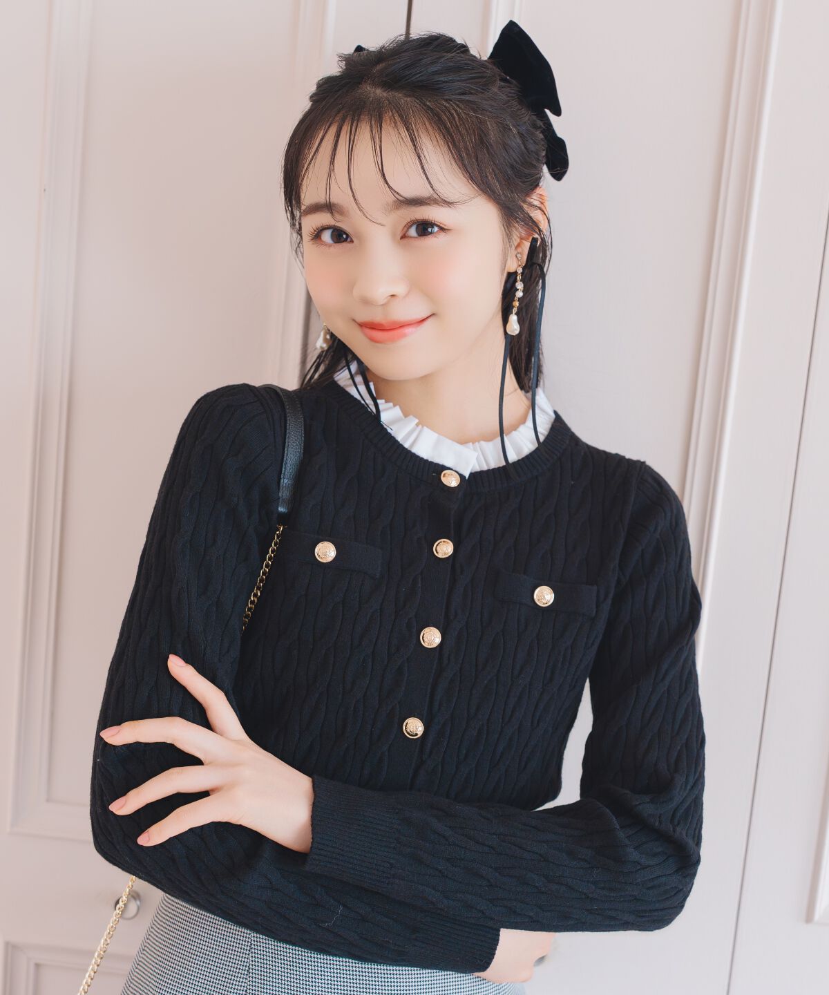 WILLSELECTION「フリルレイヤードケーブルニット」|ニット・セーター|