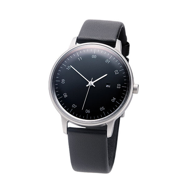 sazare「<sazare (ｻｻﾞﾚ) > 38mm ｼﾙﾊﾞｰｹｰｽ ﾌﾞﾗｯｸ ﾌﾞﾗｯｸﾚｻﾞｰﾍﾞﾙﾄ」|腕時計|SILVER