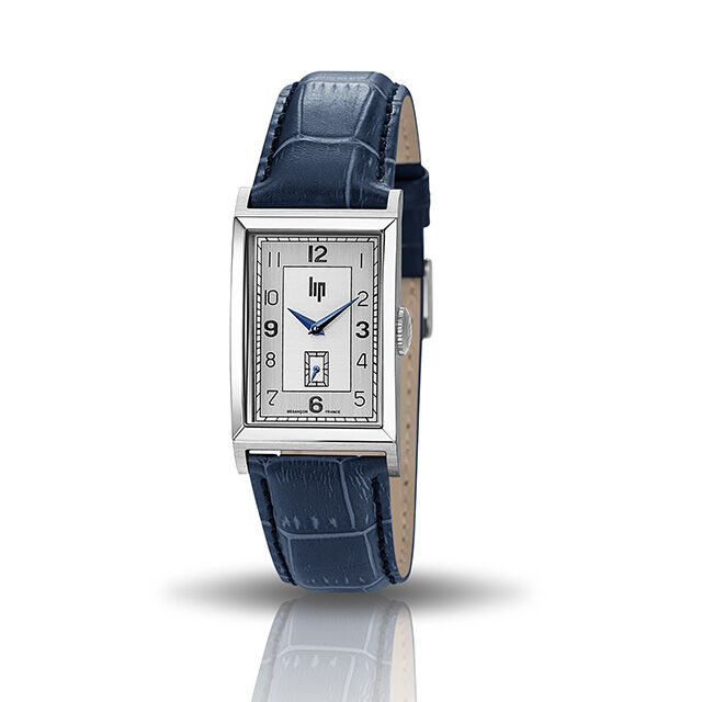 LIP「<LIP (ﾘｯﾌﾟ) >ｽｸｴｱ 23.5mm ｼﾙﾊﾞｰ ﾌﾞﾙｰﾚｻﾞｰﾍﾞﾙﾄ ﾁｬｰﾁﾙ T24」|腕時計|SILVER