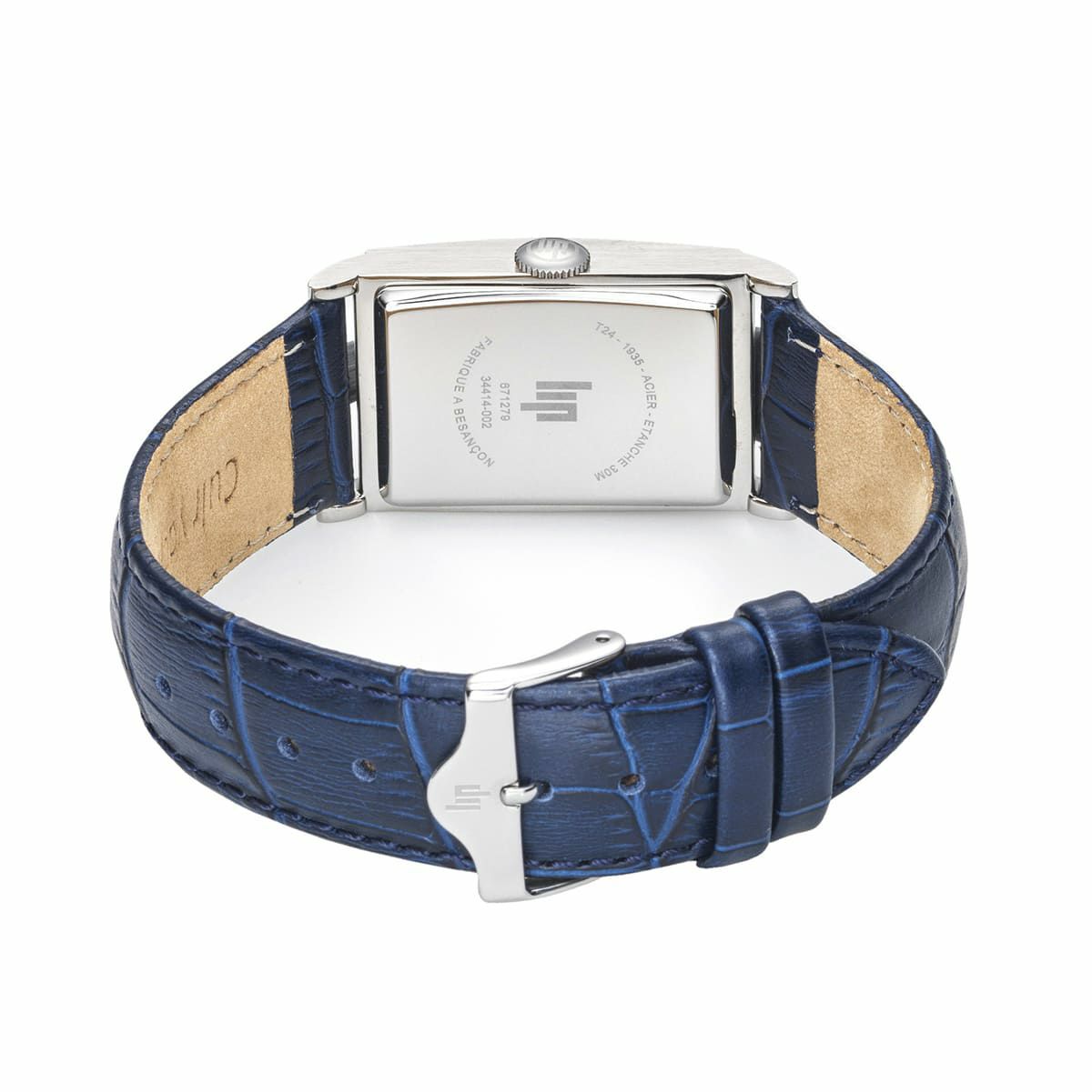 LIP「<LIP (ﾘｯﾌﾟ) >ｽｸｴｱ 23.5mm ｼﾙﾊﾞｰ ﾌﾞﾙｰﾚｻﾞｰﾍﾞﾙﾄ ﾁｬｰﾁﾙ T24」|腕時計|