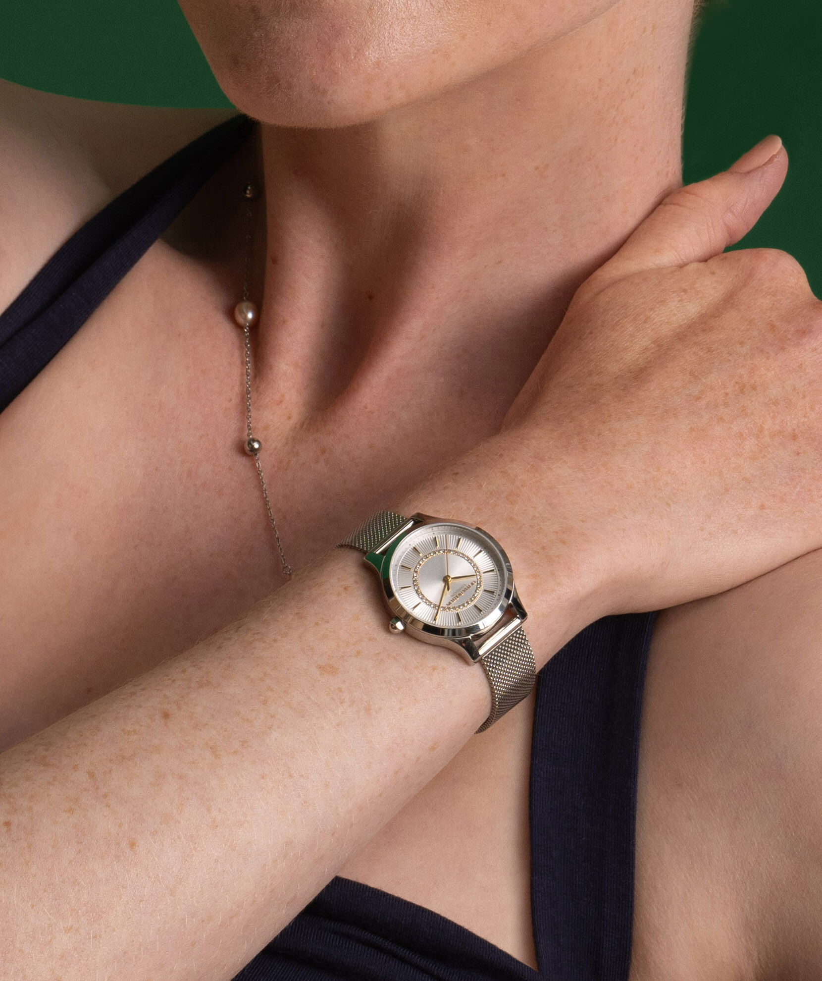 OLIVIA BURTON 「〈OLIVIA BURTON(ｵﾘﾋﾞｱﾊﾞｰﾄﾝ)〉 ｸﾗｼｯｸ ﾜﾝﾀﾞｰﾗｽﾄ ﾎﾜｲﾄ&ｼﾙﾊﾞｰﾒｯｼｭ」|腕時計|