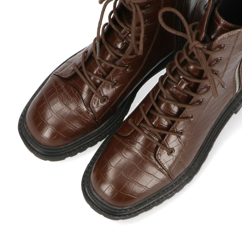 ORiental TRaffic「厚底型押しレースアップブーツ/15404」|ショートブーツ|