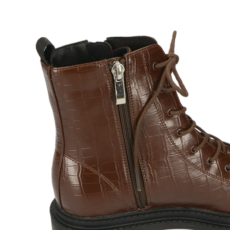 ORiental TRaffic「厚底型押しレースアップブーツ/15404」|ショートブーツ|