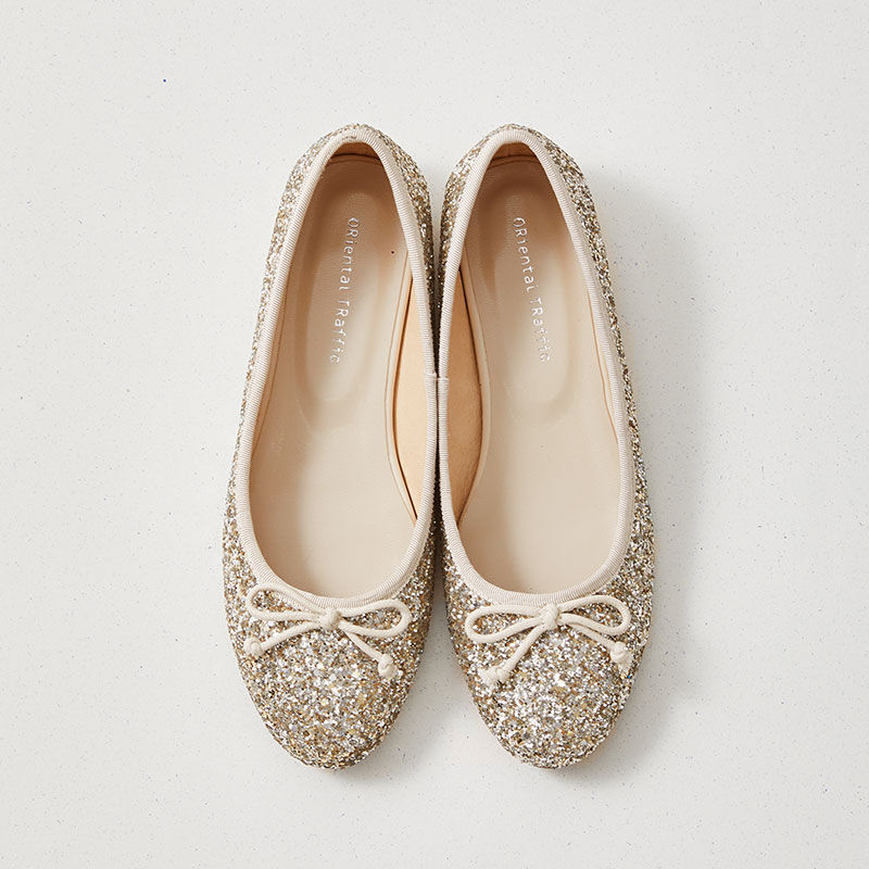 ORiental TRaffic「グリッターバレエシューズ/31125」|パンプス|GOLD