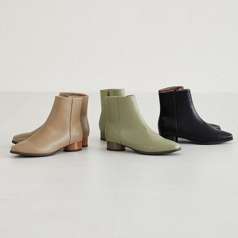 WA Oriental TRaffic「スクエアトゥラウンドヒールブーツ/32409」|ショートブーツ|BEIGE