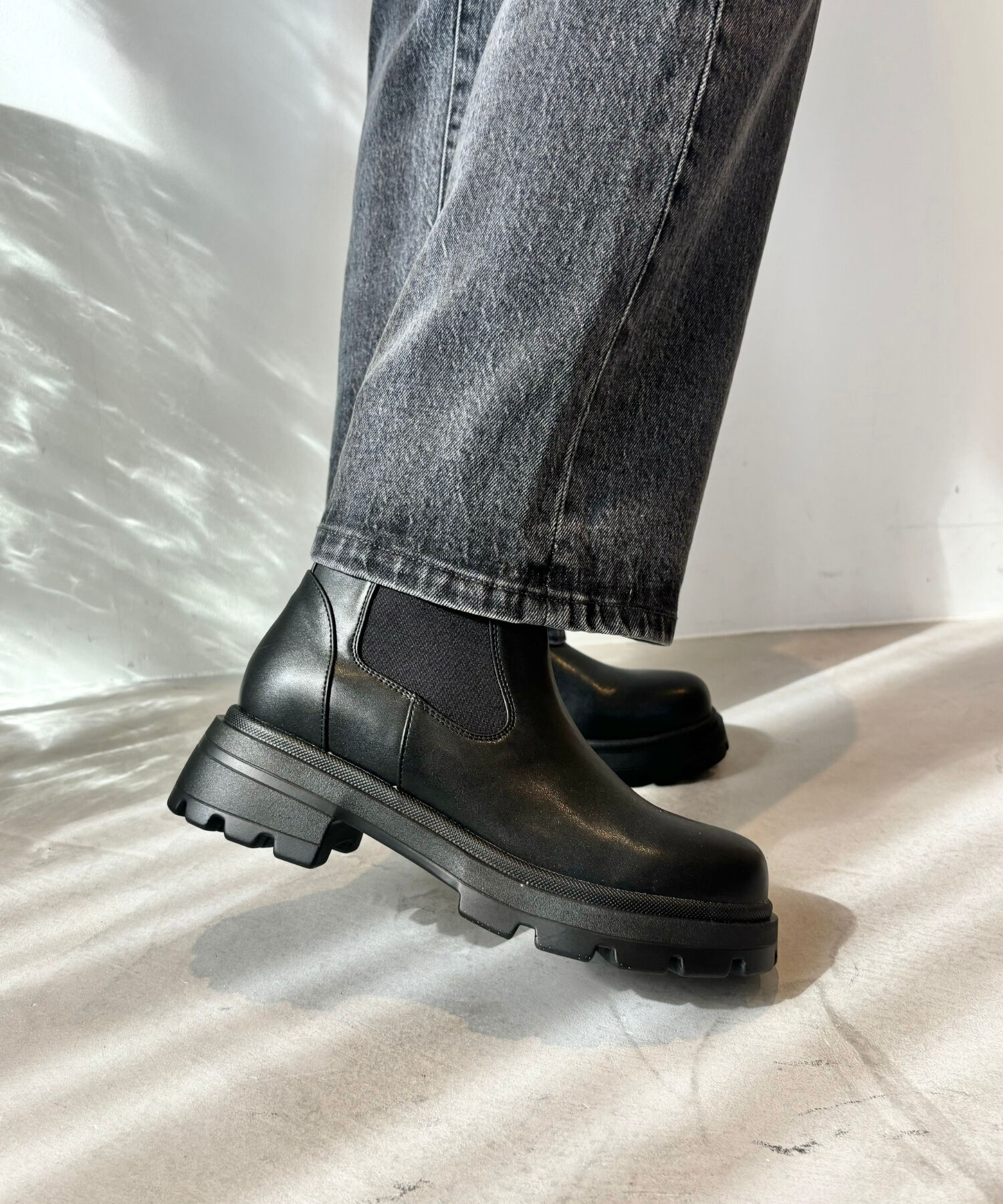 ORiental TRaffic「タンクソール サイドゴア ショートブーツ /41414 軽い ファスナー付き」|ショートブーツ|