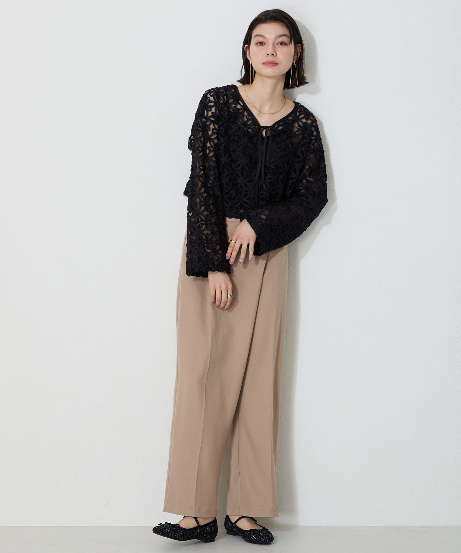 ORiental TRaffic「●2025春夏新作●ツイードバレエストラップパンプス/51106」|パンプス|