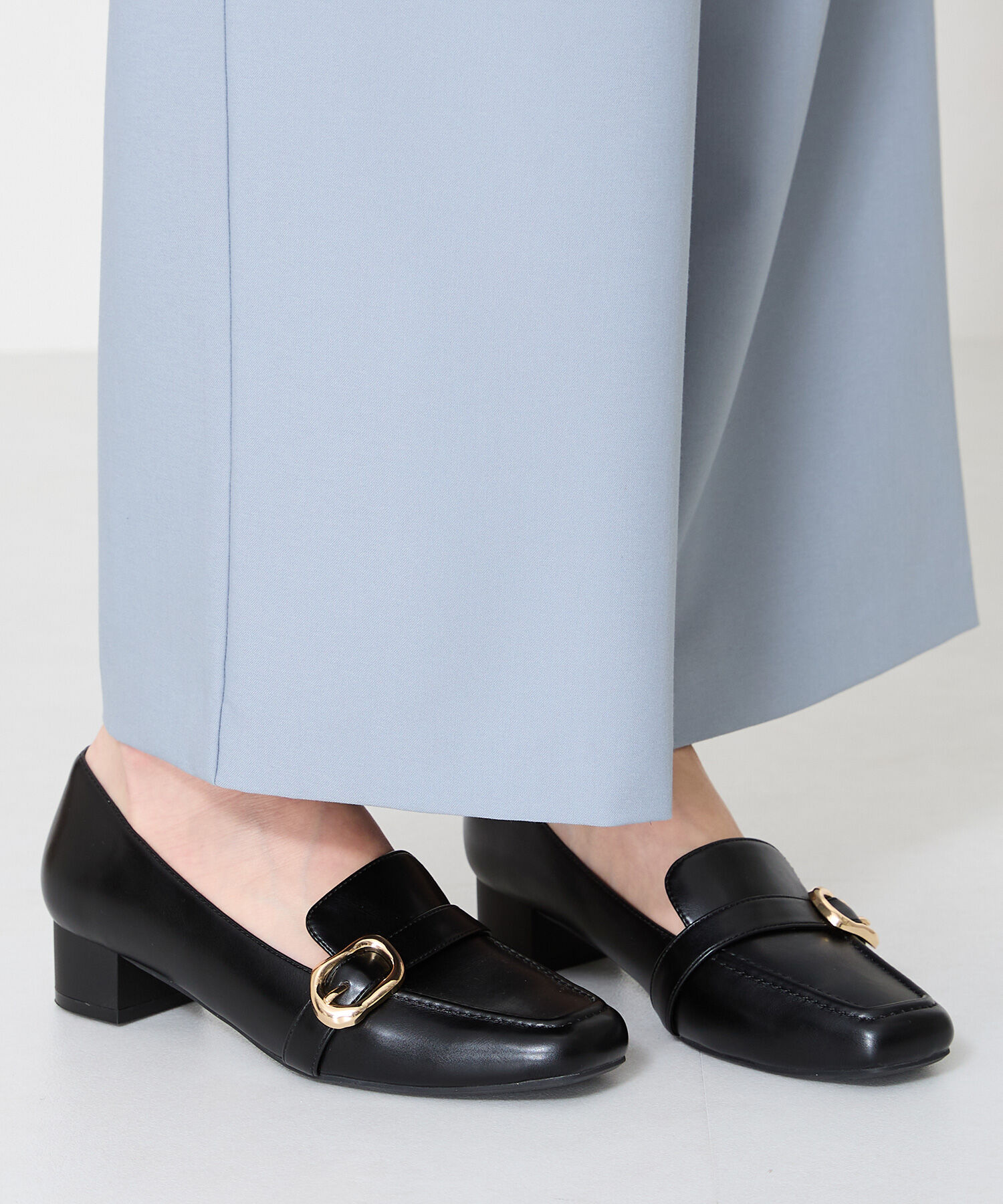 WA Oriental TRaffic「バックルベルト ヒールローファー /52113 ヒール3.5ｃｍ 丸みシルエット」|パンプス|BLACK