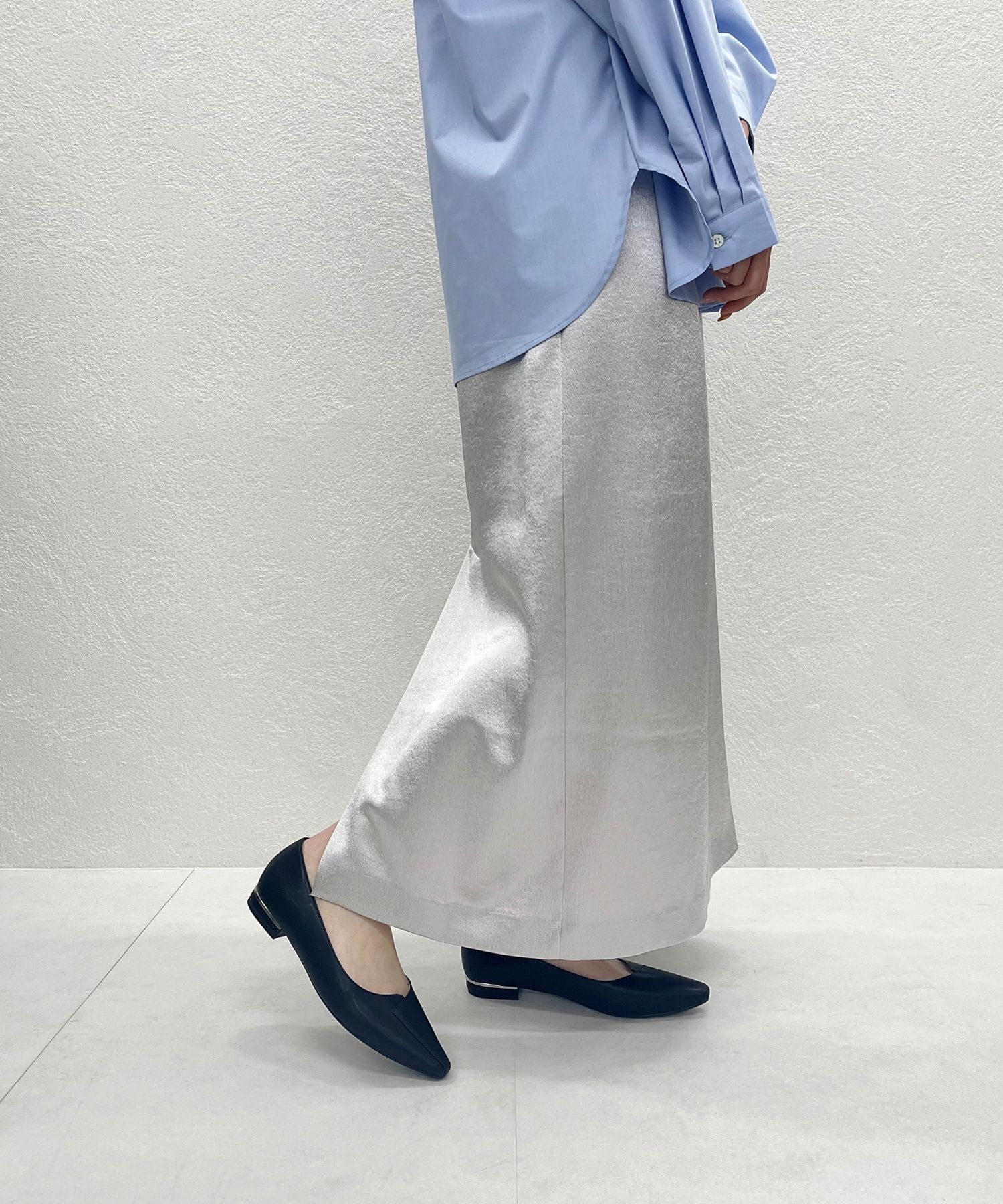 ORiental TRaffic「【WEB限定】アシンメトリーデザイン フラット パンプス /55102 通勤靴 すっきりシルエット」|パンプス|