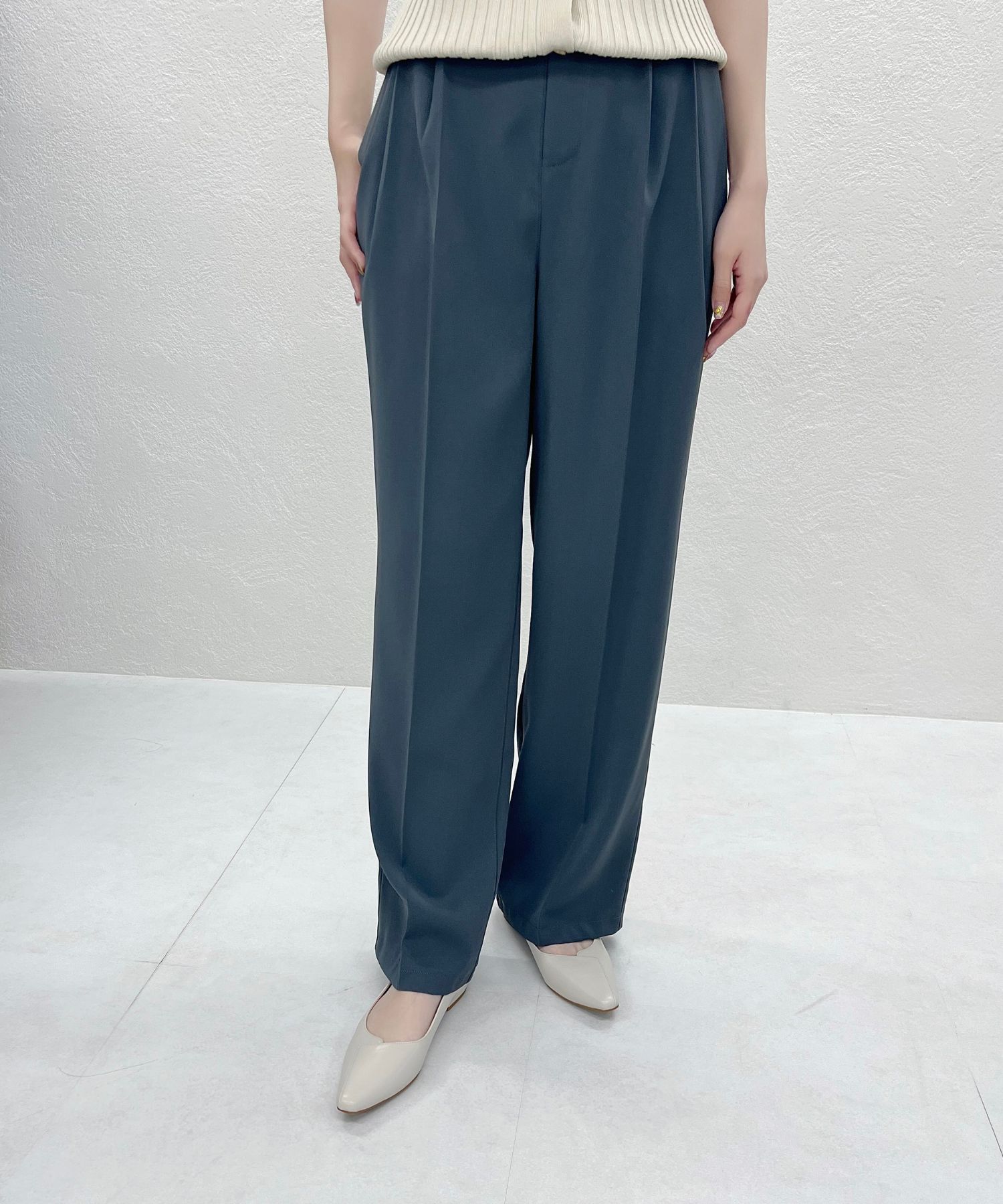 ORiental TRaffic「【WEB限定】アシンメトリーデザイン フラット パンプス /55102 通勤靴 すっきりシルエット」|パンプス|