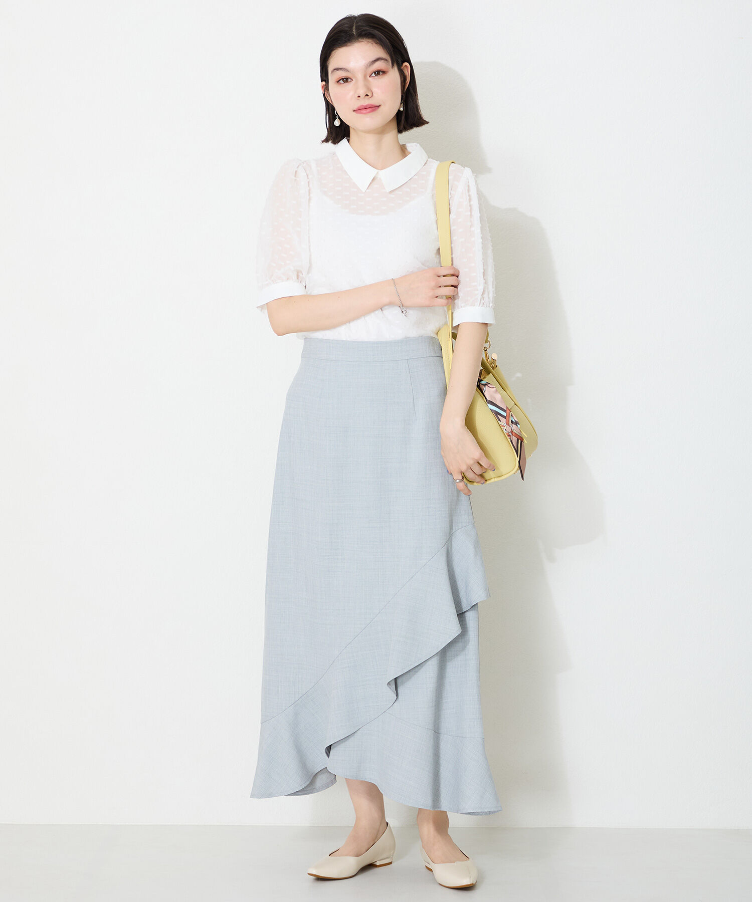 ORiental TRaffic「【WEB限定】アシンメトリーデザイン フラット パンプス /55102 通勤靴 すっきりシルエット」|パンプス|