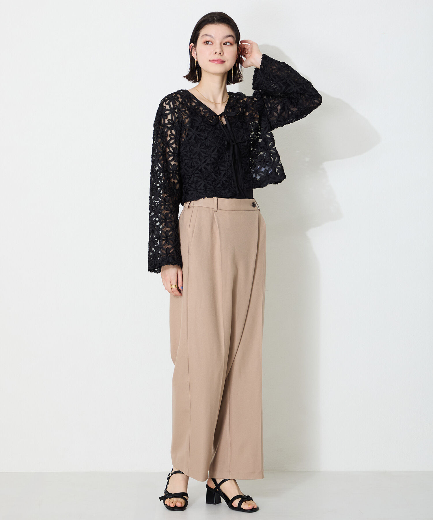 ORiental TRaffic「●2025春夏新作●リボンストラップヒールサンダル/51217 サンダル 人気 売れてる トレンド」|サンダル|