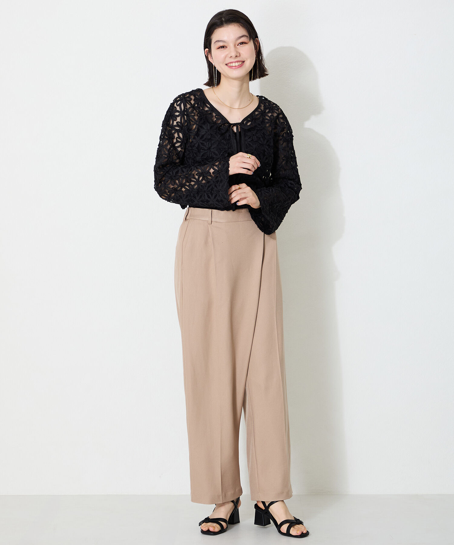 ORiental TRaffic「●2025春夏新作●リボンストラップヒールサンダル/51217 サンダル 人気 売れてる トレンド」|サンダル|