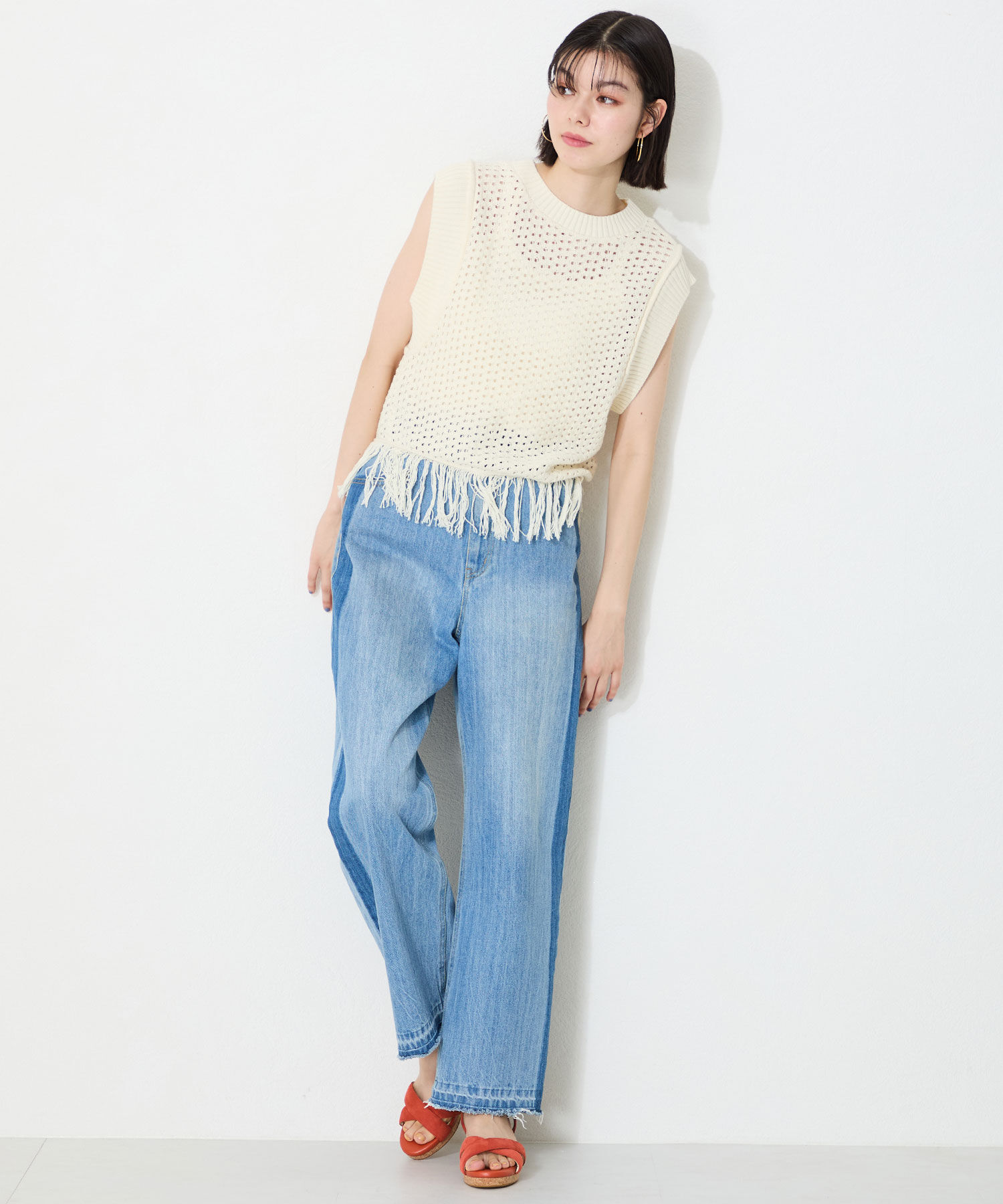 WA Oriental TRaffic「●2025春夏新作●アーモンドトゥクロスウエッジサンダル/52201 サンダル トレンド 人気 クッション」|サンダル|